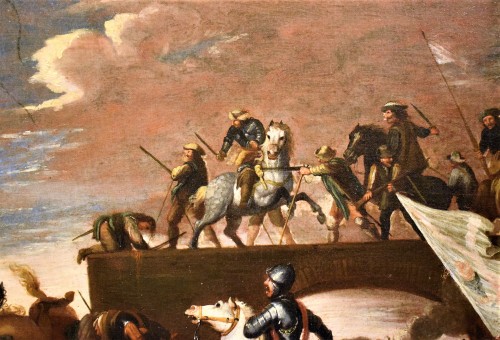 Antiquités - Bataille sous la forteresse - Jacques Courtois (1621-1676) atelier
